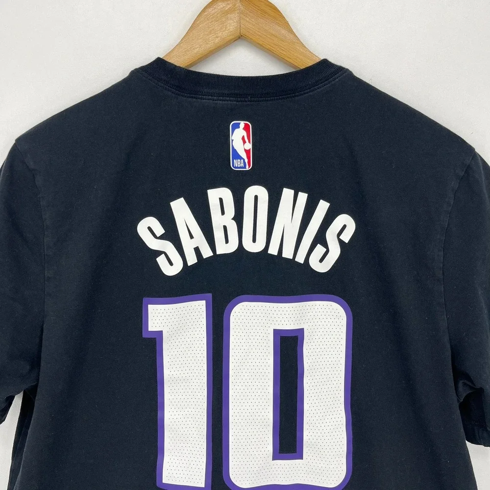 Jordan Sacramento Kings Domantas Sabonis #10 Black Statement T-Shirt Size L